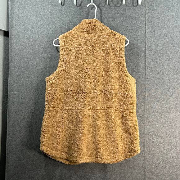 Belle by Kim Gravel Signature Zip Sherpa Vest Camel Size Medium - Picture 2 of 9